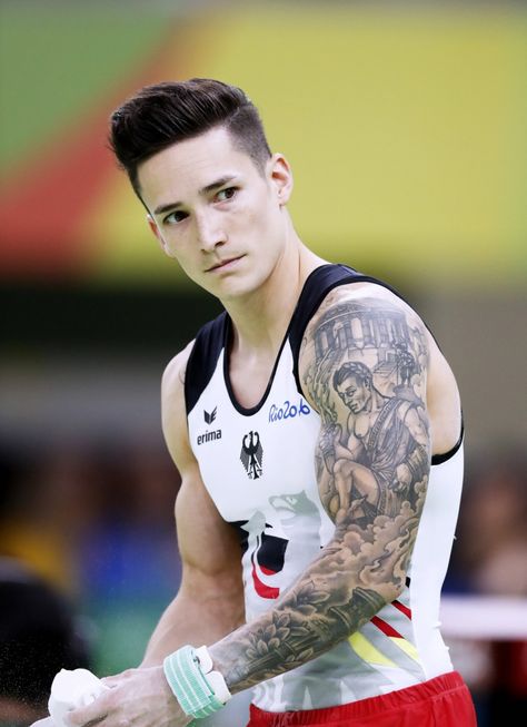 Marcel Nguyen (Germany) - Men's Artistic Gymnastics Male Gymnast, Olympic Gymnastics, Artistic Gymnastics, Sleeves Ideas, Inked Men, Athletic Men, Gymnast, Sport Man, Male Beauty