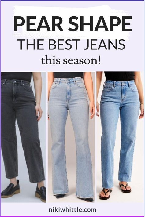 Wide Leg Jeans For Pear Shape, Pear Body Shape Jeans Outfit, Fall Outfit Pear Shape, Pear Shape Jeans Outfits, Pear Shaped Pants, Size 12 Jeans Outfit, Pear Body Outfits Aesthetic, Casual Outfits For Pear Shaped Women, Jean Styles For Body Types