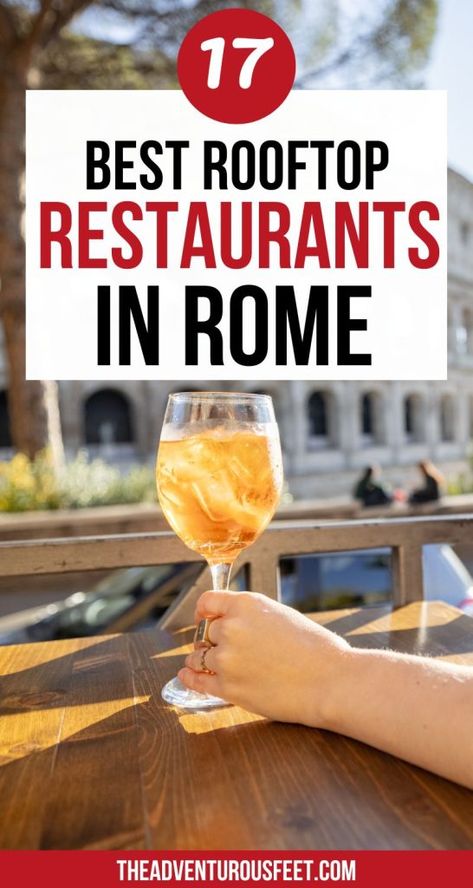 Greek Cruise, Rome Restaurants, Restaurants In Rome, Rooftop Restaurants, Italy Restaurant, Rooftop Dining, Best Italian Restaurants, Outside Seating, Rooftop Patio