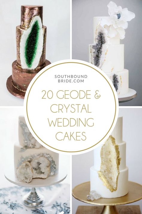 20 Geode & Crystal Wedding Cakes | SouthBound Bride Gem Cake, Wedding Cake Centerpieces, Geode Cake Wedding, Wedding Cake Options, Geode Wedding, Geode Cake, Crystal Cake, Black Wedding Cakes, Fresh Flower Cake