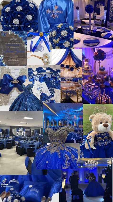 Royal Blue Quinceanera Ideas, Royal Blue Quinceanera Decorations, Royal Blue Quince Theme, Royal Blue Quinceanera Theme, Blue Quinceanera Ideas, Quinceanera Checklist, Blue Quinceanera Theme, Quinceanera Venue, Baby Blue Quinceanera