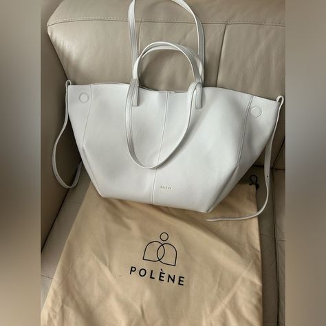 NWT Polène cyme large tote Polene Bag, Cream White Color, Gorgeous Bags, Large Tote, White Bag, Cream White, White Color, Handbags, Fashion Trends