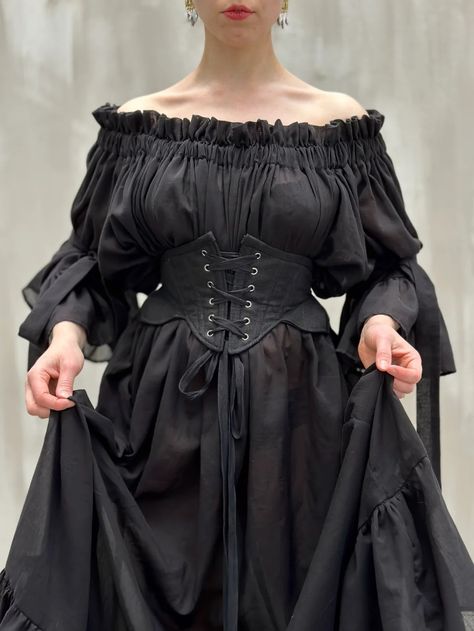 Gothic Academia, Goth Cottagecore, Modern Gothic, Romantic Goth, Cottagecore Fashion, Goth Outfits, Corset Style, Cotton Voile, Goth Fashion