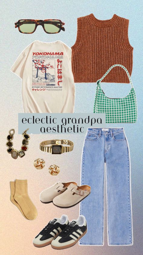 Eclectic grandma eclectic grandpa outfit inspiration outfit inspo women’s style fashion Grandpa Fashion, Grandpa Outfit, Birthday Dress For Women, Smart Casual Outfits For Women, Lunch Date Outfit, Eclectic Outfits, Birthday Outfit Ideas, Printed Blouses, Grandpa Style