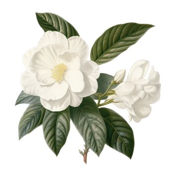 camellia,three-dimensional,modeling,realism,element,decorate,ai,material,pattern,light texture icon,aigc,ai painting Flowers With Leaves, Camellia Flowers, White Camellia, Logo Cloud, Marketing Poster, Psd Background, Vector Trees, Black And White Tree, Transparent Image