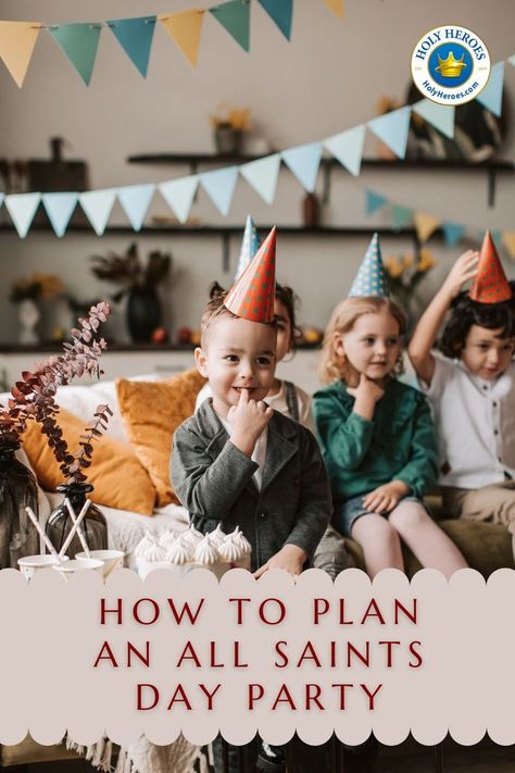 I have compiled our best All Saints resources to help you plan your All Saints party! This blog includes game ideas, decorations, costume ideas, and so much more! #allsaints #catholic #liturgicalyear #catholicparty #party #catholicresource #catholickids #catholicfamily #catholicresource #catholicblog #catholichome #freedownload #saintresources #saintsforkids All Saints Day Food, All Saints Day Party, Catholic Halloween, Saint Costume, Catholic Kids Activities, Saints For Kids, Liturgical Living, Saints Game, Saints Days