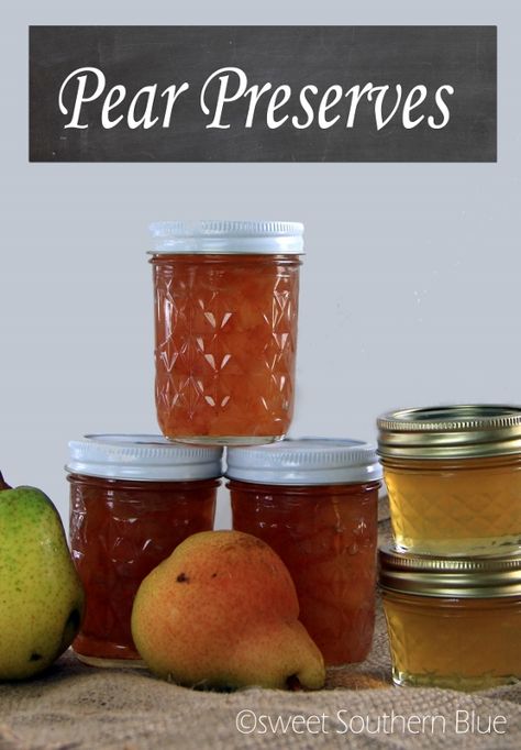 Pear Preserves Recipe, Pear Jelly, Canning Pears, Pear Preserves, Homestead Recipes, Canning Salsa, Canning Fruit, Pear Jam, Home Canning Recipes