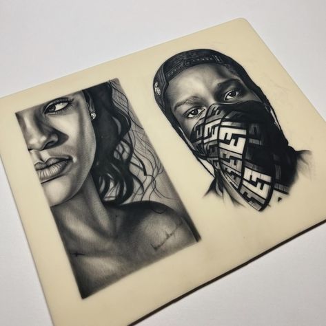 Forgot to post these fake skins I did a while back during my apprenticeship. Lil family portrait of @badgalriri and @asaprocky 🫠 #tattoo #blackandgreyrealism #portraits #art #tattooapprentice #fakeskintattoo #blackandgreyportrait #realism #denvertattooartist Cover Art Tattoo, Realism Portrait Tattoo, Portrait Tattoo Ideas, Fake Skin Tattoo, Tattoo Realism, Learn To Tattoo, Realism Tattoos, Skin Tattoo, Fake Skin