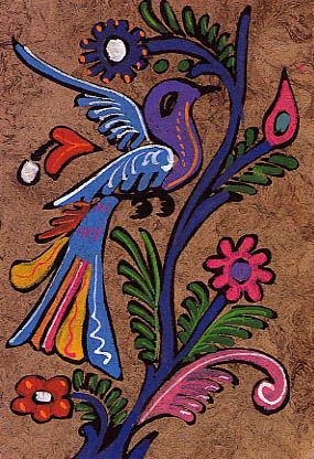 Amate Bark Painting, Amate Paper, Mexican Folk Art Painting, Bark Painting, Paper Paintings, Fiesta Wedding, Painted Clay, Folk Art Flowers, Mexico Art