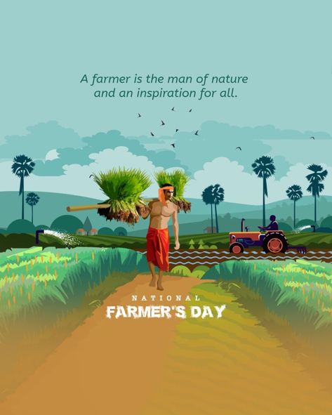 Happy Farmers Day Images, Farmers Day Poster Design, Farmer's Day, Pongal Images, Farmers Day, New Whatsapp Video Download, English Posters, Indian Flag Wallpaper, Happy Pongal