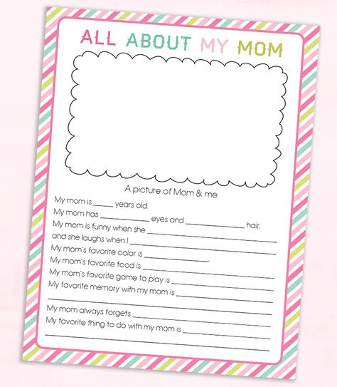 FREE Mother's Day Questionnaire Print { lilluna.com } Fun activity to do with mom or grandma! Mothers Day Questionnaire, Happy Home Fairy, Easy Mother's Day Crafts, Diy Mother's Day Crafts, Mother's Day Printables, Mother's Day Projects, Mother's Day Activities, Homemade Mothers Day Gifts, Mothers Day Crafts For Kids