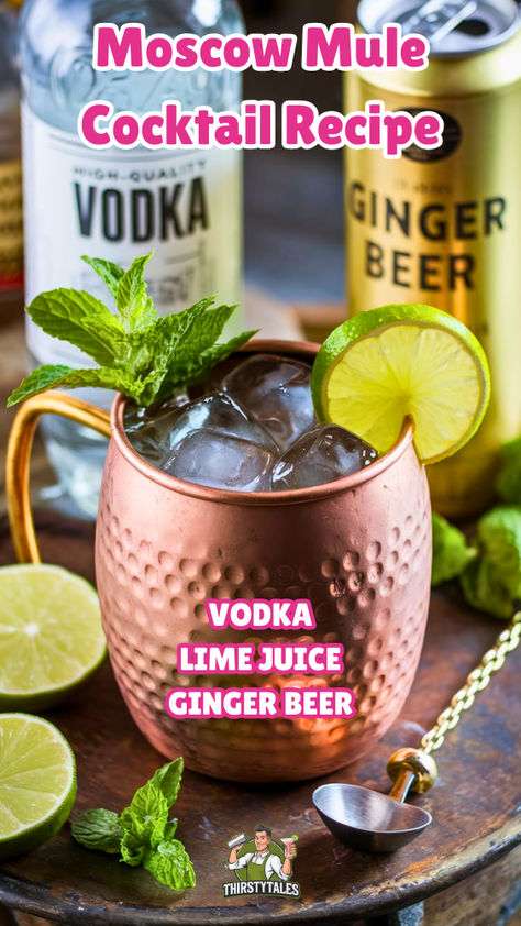 Gin Moscow Mule Recipe, Vodka Mule Recipe, Gin Moscow Mule, Mule Drink Recipes, Easy Moscow Mule Recipe, Holiday Drink Ideas, Moscow Mule Variations, Moscow Mule Recipe Classic, Moscow Mule Drink Recipes