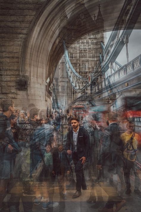 Multiple Exposure Photography, Geometric Photography, Cloudy Morning, Double Exposure Photo, Movement Photography, London Painting, London Evening, City Sketch, Alternative Photography