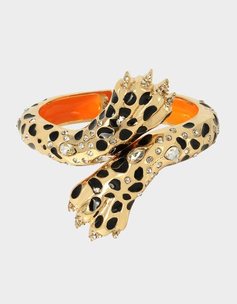 TRUE LEOPARD HINGE BANGLE CRYSTAL – Betsey Johnson Leopard Jewelry, Halloween Bracelet, Snake Bracelet, Crystal Bangle, Hinged Bracelet, Faux Stone, Betsy Johnson, Hinged Bangle, Cuff Bangles