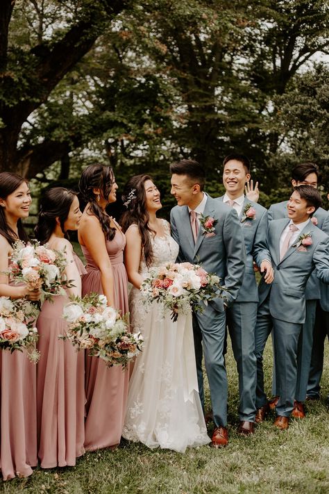 Dusty Rose Wedding Colors Grooms, Dessert Rose Bridesmaid Dresses With Groomsmen, Dusty Pink Bridesmaid Dresses And Groomsmen, Sage Green And Pink Groomsmen, Sage Green And Dusty Rose Groomsmen Attire, Dusty Rose Bridesmaid Dresses With Groomsmen, Groom And Groomsmen Attire Grey Blush Pink, Groomsmen Attire Pink Wedding, Groomsmen Attire Mauve