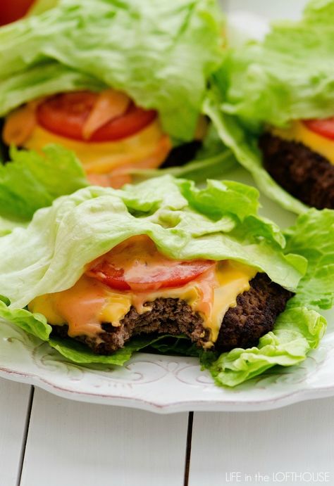 Cheeseburger Lettuce Wraps, Recipes Meatloaf, Life In The Lofthouse, Lettuce Wraps Healthy, Plats Healthy, Lettuce Wrap Recipes, Bacon Cheeseburger, Think Food, Sloppy Joes