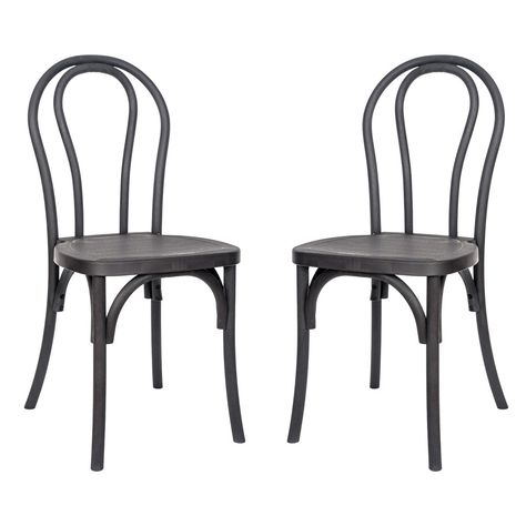 Would you rather add comfort or classic style to your space? There is no need to choose when you have this set of two indoor/outdoor Thonet style chairs. Perfect for use around the home in your kitchen, dining room, sunroom, or garden, or on your patio, porch, or deck, these chairs are also graded for commercial use, making them the ideal additions to your business. Impress your customers and add a welcoming, calm style to your restaurant, bar, bistro, café, lounge, hotel, or any other high-traf Bistro Set Indoor, Thonet Chair, Bistro Chairs, Stylish Chairs, Cafe Tables, Cafe Chairs, Dining Room Inspiration, Outdoor Wood, Bistro Table