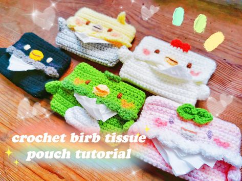 Wipe Your Tears, Crochet Small Bag, Tissue Pouch, Ear Pods, Mark My Words, Pouch Tutorial, Crochet Pouch, Thread & Yarn, Backpack School