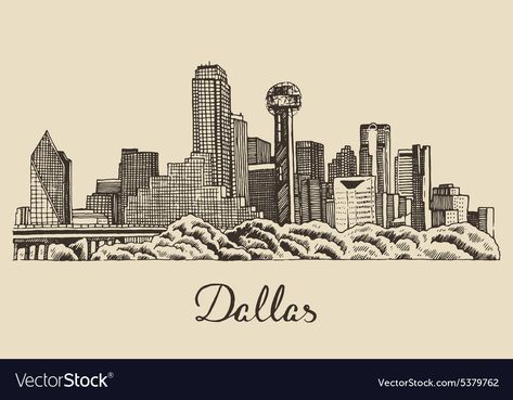 Dallas Inspired Tattoos, Dallas Skyline Tattoo Ideas, Dallas Skyline Painting, Dallas Skyline Drawing, Dallas Texas Tattoo For Men, Dallas Skyline Tattoo, Dallas Tattoo Ideas, Dallas Drawing, Dallas Texas Tattoo