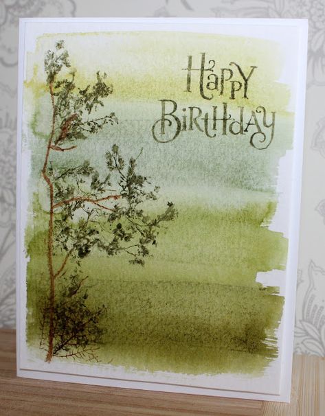 There's a Card for That: Masculine Birthday Card in Greens Watercolor Birthday Card For Men, Watercolor Cards For Men, Birthday Painting, Cool Birthday Cards, Watercolor Birthday Cards, Birthday Card Drawing, Karten Design, Watercolor Paintings For Beginners, Masculine Birthday Cards