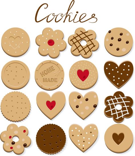 Home Made Cookies, Cookie Vector, Cardboard Crafts Diy, Paper Dolls Clothing, Vector Food, Cutout Sugar Cookies, Delicious Cookies, Cute Christmas Wallpaper, Food Drawing