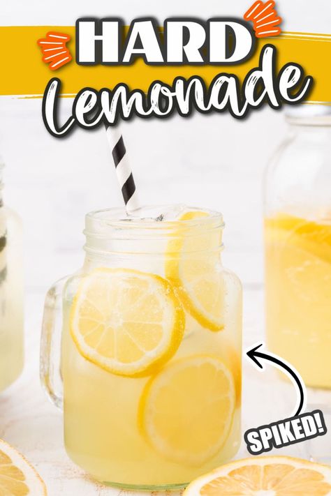 Spiked Lemonade Recipe, Lemon Shake Up, Adult Lemonade, Country Time Lemonade, Mikes Hard Lemonade, Spiked Lemonade, Lemonade Punch, Hard Lemonade, Alcoholic Desserts