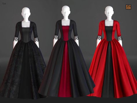 Sims 4 Victorian Vampire Cc, Sims 4 Cc Vampire Dress, Sims 4 Medieval Dress, Sims 4 Victorian Dress, Sims 4 Vampire Cc Clothes, Vampire Dress, Royalty Dress, Sims 4 Cheats, Sims Medieval