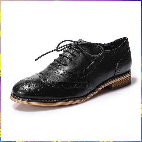 Mona flying Women's Leather Perforated Lace-up Oxfords Brogue Wingtip Derby Saddle Shoes for Girls ladis Women Leather Oxfords Women, Flat Oxford Shoes, Brogues Shoes, Leather Flats Women, Bowling Shoes, Oxford Brogues, Saddle Shoes, Oxfords Shoes, Shoes Stand