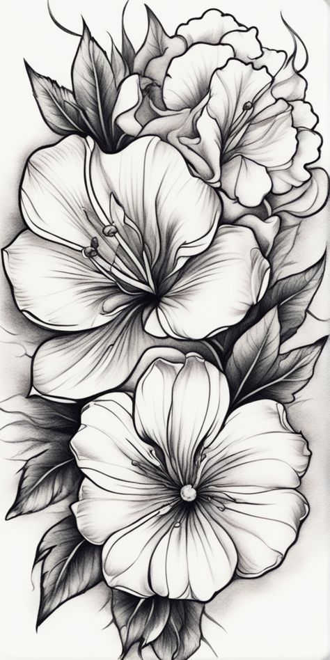 Explore an amazing collection of flower tattoo designs. From minimalistic to intricate, you'll discover ideas to inspire your next ink. Whether you adore roses, sunflowers, or cherry blossoms, there's a floral tattoo that perfectly expresses your style and love for nature. Beautiful Flower Drawings, Western Tattoos, Beautiful Flower Tattoos, Tattoos For Black Skin, Spring Coloring Pages, Tattoo Lettering Fonts, Lily Tattoo, Floral Tattoo Design, Tattoo Style Drawings