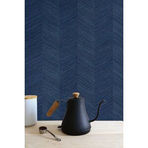 Gracie Oaks Shimer Chevron Wallpaper & Reviews | Wayfair Faux Leather Walls, Grass Wallpaper, Chevron Wallpaper, Bungalow Homes, Leather Wall, W Wallpaper, Manhattan Comfort, Rustic Colors, Brick Wallpaper