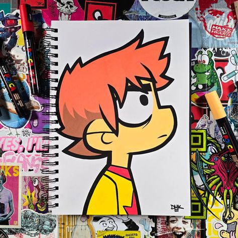 It's Scott Pilgrim week in the Korp Academy! #Posca #drawingtutorial #doodlewithkorp Scott Pilgrim Painting, Scott Pilgrim Art, Anime Crafts Diy, Bryan Lee O Malley, Bryan Lee, Posca Art, Retro Cartoon, Anime Crafts, Retro Cartoons