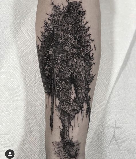 Dark Souls Tattoo, Sif Dark Souls, Stick Tattoo, Artwork Tattoo, Medieval Tattoo, Knight Tattoo, Soul Tattoo, Gothic Tattoo, Tattoo Style Drawings