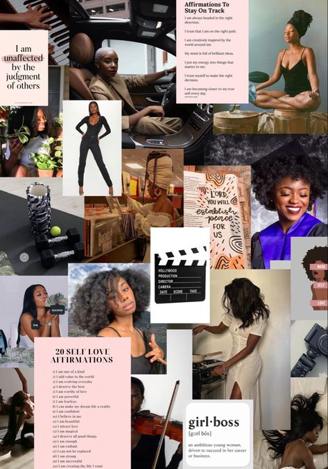 2022 vision Black Women Vision Board, Successful Black Women, Women Vision Board, Vision Board Ideas Aesthetic, Fashion Vision Board, 2022 Vision Board, Vision Board Ideas, Black Queens, Vision Board Manifestation