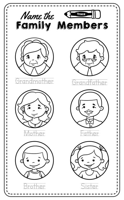 My Family & Me Preschool Theme Worksheets Printable My Family Worksheet, Family Crafts Preschool, Family Preschool, Preschool Family Theme, Keluarga Saya, Me Preschool Theme, Family Activities Preschool, Family Tree Worksheet, Preschool Family