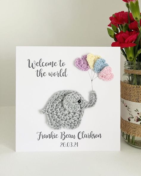 Lily Blossom Studio | Our crochet cards were how our little Lily Blossom business started out! Many cards later and here we are but now crocheting and… | Instagram Crochet Cards, Crochet Box, Crochet Instructions, New Baby Cards, Baby Crochet, April 20, Baby Cards, Crochet Ideas, Box Frames