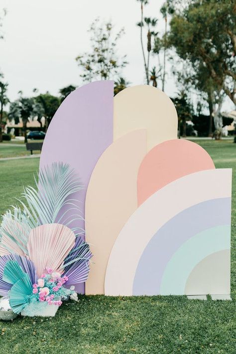 “Twin Palms” rainbow pastel 3rd birthday for twins Taytum & Oakley Pastel Rainbow Birthday Party Backdrop, Colorful Party Backdrop, Pastel Arch Backdrop, Pastel Party Backdrop, Pastel Backdrop Ideas, Pastel Event Decor, Rainbow Backdrop Ideas, Pastel Flower Decor, Pastel Color Birthday Party Ideas