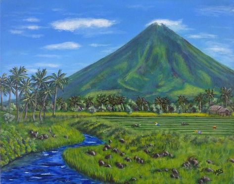 Mt Mayon, Volcano Painting, Volcano Drawing, Mayon Volcano, Amelie, Volcano, Sculptor, Fine Art America, Easy Drawings