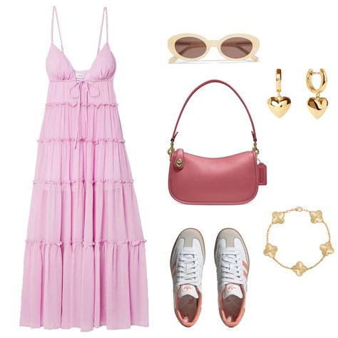 Dress Outfit Layout, Polyvore Outfits Aesthetic, Coast Outfit, Pink Pink Pink, Smart Casual Women, Dressy Casual Outfits, Outfit Layout, Baggy Pants, Dress Outfit