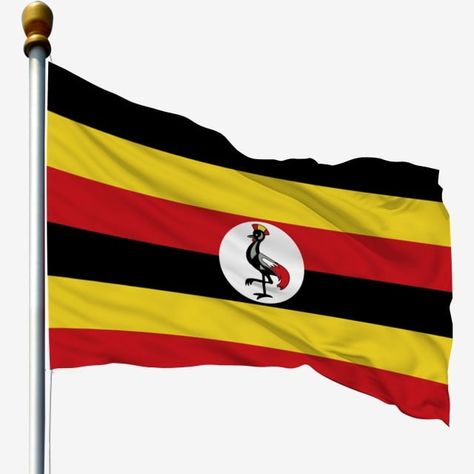 Uganda Flag, Flying Flag, Flag Clipart, High School Project, Waving Flag, Blue Banner, Flag Png, School Project, National Flag