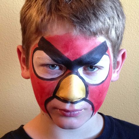 Angry Bird face paint! Bird Face Paint, Face Painting For Boys, Bday Party Kids, Angry Birds Party, Face Paints, Kids Face Paint, Face Paintings, Facepainting Ideas, Angry Bird