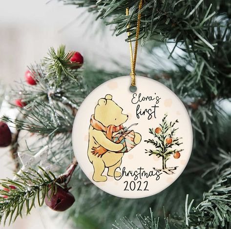 2nd Christmas Ornament, New Baby Ornament, Babies First Christmas Ornaments, 6 Month Christmas Gifts, 2024 Christmas Ornaments, Baby First Christmas Ornament Diy, Diy Baby’s First Christmas Ornament, Baby First Christmas Gifts, Winnie The Pooh Ornaments