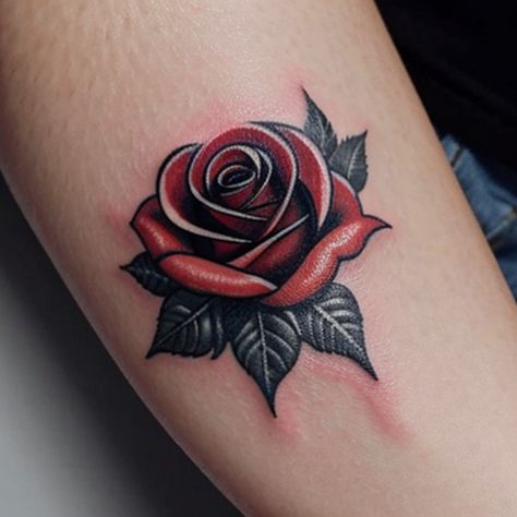 Small Rose tattoo ideas - Creative Tattoo Ideas Rose Tattoo Cover Up Ideas For Women, Small Tattoo For Cover Up, Vintage Rose Tattoo Old School, Rose Tattoo Cover Up Ideas, Small Rose Tattoo Ideas, Rose Bush Tattoo, Best Rose Tattoo, Bush Tattoo, Tatoo Rose