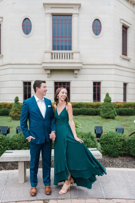 Green Dress Engagement Pictures, Engagement Photo Outfit, Beautiful Engagement Photos, Long Flowy Dress, Carmel Indiana, Engagement Style, Engagement Photo Outfits, Indianapolis Indiana, Fine Art Wedding Photographer