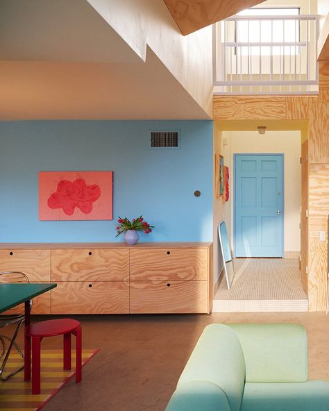 domino | What can’t Bethany Brill (@bbrill) do with some plywood and her imagination? Her California home proves the possibilities are truly endless… | Instagram Color Play, Blue Rooms, California Homes, Interior Inspo, Interior Furniture, House Inspo, Dream Home Design, House Inspiration, Home Living Room