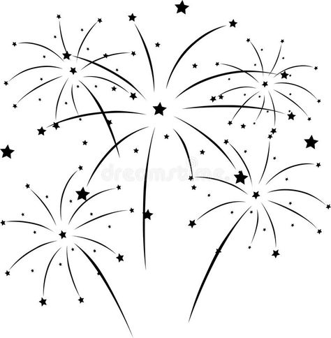 Silhouette of fireworks. Illustration of silhouette of fireworks #Sponsored , #sponsored, #paid, #Silhouette, #Illustration, #silhouette, #fireworks Firework Tattoo, New Years Drawing Ideas, New Year Doodle, How To Draw Fireworks, New Year's Drawings, Easy Disney Drawings, Bullet Journal Month, Fire Works, Drawing Journal