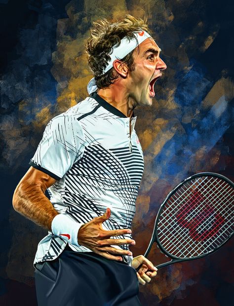 Tennis Artwork, Mode Tennis, Tennis Wallpaper, Tennis Art, Tennis Photos, Tennis Champion, Tennis Fan, Portrait Poster, Australian Open