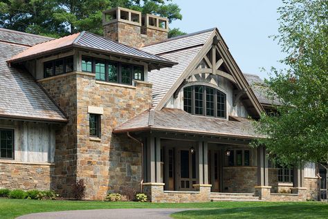 TEA2 Architects - Rustic Retreat - Northern Wisconsin Stone House Plans, Mountain Home Exterior, Northern Wisconsin, Rustic Retreat, Pole Barn Homes, Stone House, Residential Design, Barn House, Container House