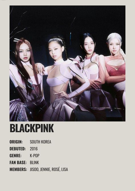 Minimalist Polaroid Poster, Blackpink Coachella, Minimalist Music, Blink Book, Entertainer Of The Year, Black Pink Background, Polaroid Poster, Pop Posters, Blackpink Poster