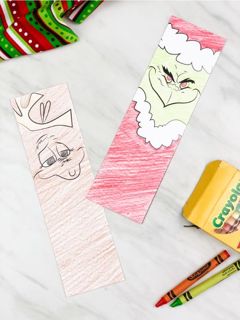 Download these free printable Grinch coloring page bookmarks for kids! They're a fun and simple Christmas activity for young readers. #simpleeverydaymom #kidscrafts #kidsandparenting #xmas #christmas #grinch Grinch Bookmarks, Grinch Activity, Free Printable Grinch, Grinch Coloring Pages, Bookmarks For Kids, Grinch Crafts, Fun Christmas Activities, Grinch Party, Christmas Bookmarks