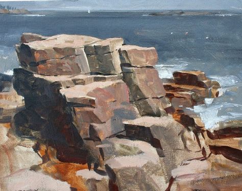 James Gurney, Drawing Rocks, Limited Palette, Mountain Landscape Painting, Rock Textures, Maine Coast, Coastal Painting, Some Thoughts, Art Students